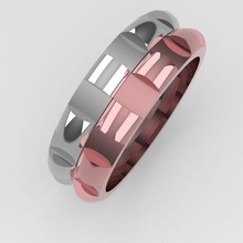 Duplo aliança joalheria anel jóias brilhante sinete modelo tendência Alto matriz ouro rinoceronte 3d print model - Mito3D