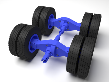 Duplo eixo 1 14 rc caminhão Tamiya aros rodas escala 3d print model - Mito3D
