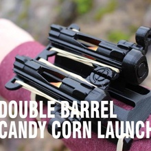 double barrel candy corn launcher game blaster cosplay costumechallenge fun gun halloween mounted party weapon wrist 3d print model - Mito3D