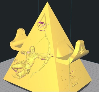 double base contrôle ps4 ps5 gadget ps assassin credo origine Jeux titre eizo Egypte guerrier pyramide pc console 3d print model - Mito3D