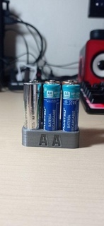 doppelt Batterie Veranstalter aa Halter Unterstützung Organisation 3d print model - Mito3D
