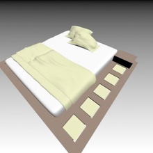 double bed home toy kids children 3dprint 3dsmax architecture bedroom 3d print model - Mito3D
