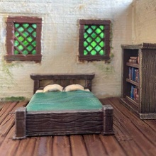 double bed 28mm 28mmscale bedroom dnd dungeons dragons furniture model tavern 3d print model - Mito3D