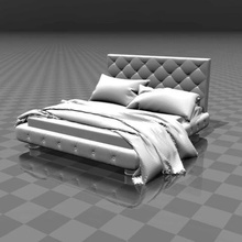 Doppel-Bett Kunst Modelle - Spielzeug süße Träume schlafen der Miniatur Haus dollhouse Schlafzimmer 3d-drucken 3d print model - Mito3D