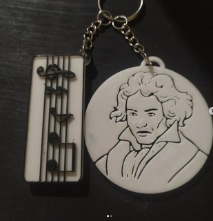 doppelt Beethoven Schlüssel Ring Schmuck Schlüsselbund Musik 3d print model - Mito3D