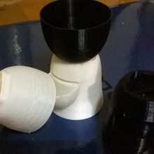 double bowl art flower pot 3d print model - Mito3D