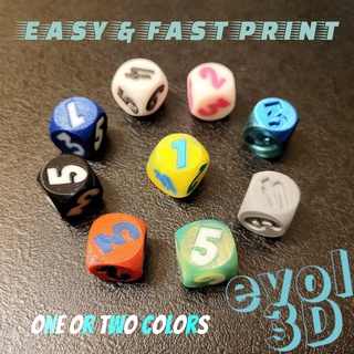 double color die board game toy dice 3d print model - Mito3D
