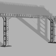 double crane sncf ho network train stem networks rails railroad catenary 3d print model - Mito3D