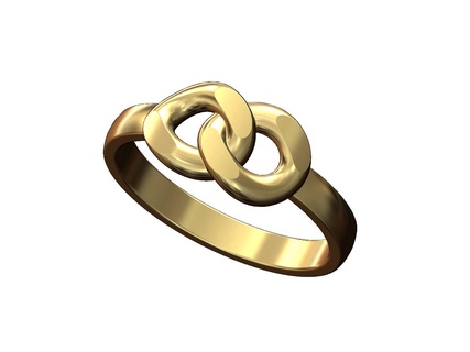 double cuban chain link ring us sizes 5to9 3d print model jewelry printable luxury classic knot 3d print model - Mito3D