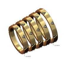 doble diamante trajines eternidad anillo tamaños 5to9 3d impresión modelo joyería joya banda Moda imprimible oro plata apilador apilable 3d print model - Mito3D