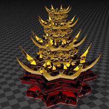 double dragon tombeau architecture maison asiatique bâtiment art décor 3d print model - Mito3D