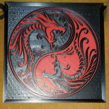 double dragon art 2dart 2d parete bicolor bicolore dragons drago i draghi la pittura ying-yang ying yang yinyang yin 3d print model - Mito3D
