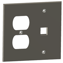 double gang wall plate - outlet ethernet 3d print model - Mito3D