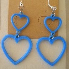 double heart earrings jewelry curls ears crux 3d print model - Mito3D