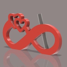 double heart infinity flower stand art support 3d print model - Mito3D