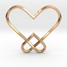 double heart knot pendant jewelry twofold pendulous 3d print model - Mito3D