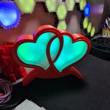 double heart light logo  led light lights text deco decoration love dear heart heart