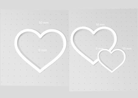 double heart outline single love wall art 3d print model - Mito3D