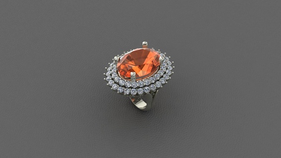 doble dama anillo 23x17mm joyería joya anillos 3d print model - Mito3D
