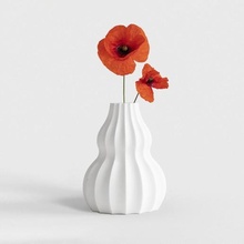 double meringue vase minimalistic sweet interior accessories snow snowman 3d print model - Mito3D