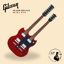 double neck electric guitar gibson sg 1986 eds-1275 art keychain acdc angus young's music 3d print model - Mito3D
