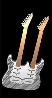 doble cuello estratocaster guitarra cuerpo eléctrico defensa música 3d print model - Mito3D