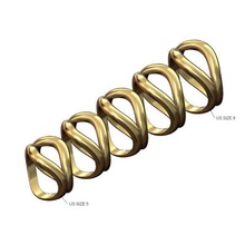doble orgánico curva Hazme Moda banda tamaños 5to9 3d impresión modelo joyería joya apilador anillo imprimible oro plata apilable declaración 3d print model - Mito3D