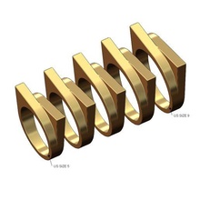 doble superposición barras sello tamaños 5to9 3d impresión modelo joyería joya anillo Moda imprimible oro plata lujo bar declaración apilador 3d print model - Mito3D