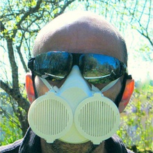 double protection covid masque outil de l'air la filtration covid-19 corona sécurité coronavirus respirateur le filtre pandémie moitié du visage gaz particules fines 3d print model - Mito3D