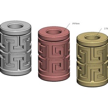 double row greek key tube beads charms 3d print model 3d print model - Mito3D