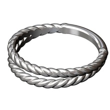 double row twisted wire ring 3d print model jewelry fashion printable gold silver jewellery sterling luxury modern simple braid braided rope diamond accessories minimalist cable vintag rings 3d print model - Mito3D