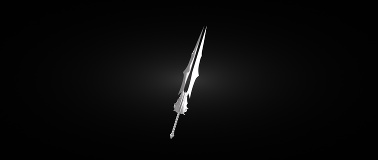 double épée Jeu fantaisie 3d print model - Mito3D