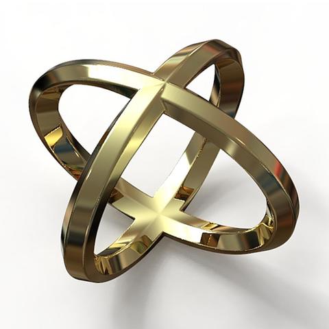 double torsion bijoux de l'engagement anneau 3D print model - Mito3D
