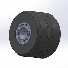 Duplo roda cama reboque jogos 1 14 16 escala rc borda Tamiya caminhão pneu veículos 3d print model - Mito3D