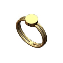 doble cable moneda sencillo sello anillo tamaños 5to9 3d impresión modelo joyería joya grabable imprimible 3d print model - Mito3D