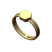 Duplo fio hexagonal simples sinete anel tamanhos 5to9 3d impressão modelo joalheria gravável imprimível moda 3d print model - Mito3D