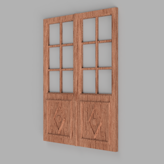 Duplo madeira porta diorama borda jogos Função decoração açao diecast 3d print model - Mito3D