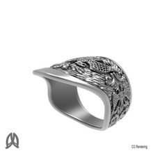 duas águias polegar anel jóias 3d de 3d print model - Mito3D