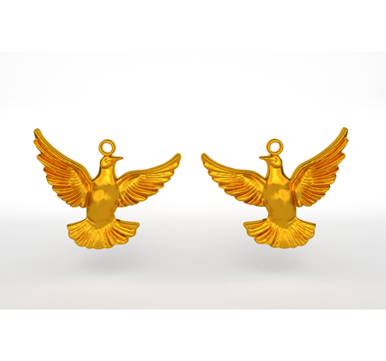 dove earrings jewelry pendientes pendants colgantes pigeon paloma 3d print model - Mito3D