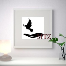 dove wall sculpture 2d art deco bird 3d print model - Mito3D