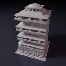 downtown highrise building Brettspiele wie monsterpocalypse Stadt Tischplatte 3d print model - Mito3D