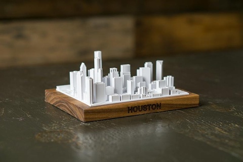 downtown houston skyline 3d printed buildings structures 3d print model - Mito3D