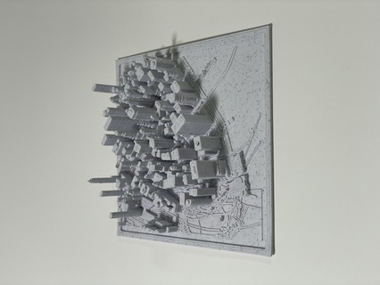 centro ciudad manhattan topografico mapa 3d geografía distrito río Hudson financiero batería parque rascacielos hitos diseño perspectiva exploración paisaje urbano 3d print model - Mito3D