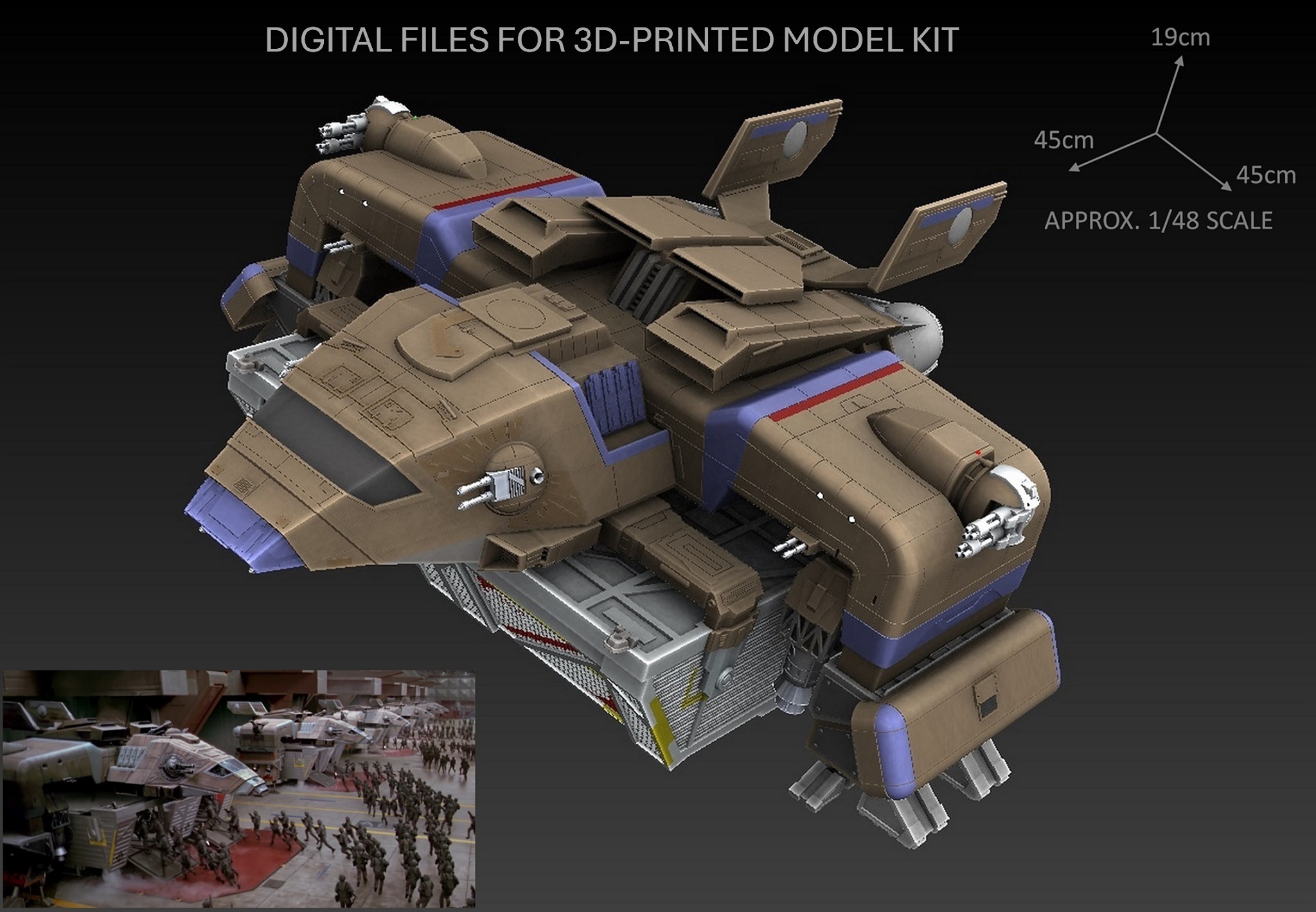 dr 4 vichingo dropship nave stellare soldati navicella spaziale sci fi 3D print model - Mito3D