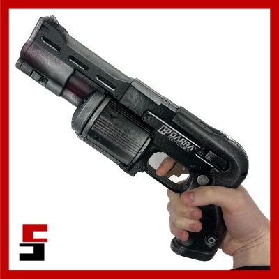 dr5 pistola cyberpunk 2077 arma fogo cidade stl 3d modelo impressão cosplay suporte réplica 3d print model - Mito3D