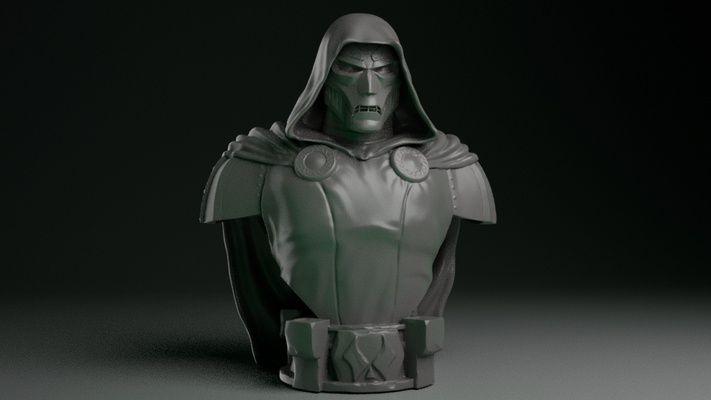 dr doom bust fatalis marvel avengers statue figurine deco 3d print model - Mito3D