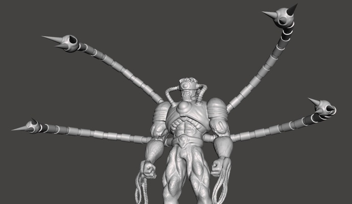 dr pulpo marina tentáculos arte hombre araña cómic agua acuática tentáculo villano cyborg metal maravilla criatura bestia futuro 3d print model - Mito3D