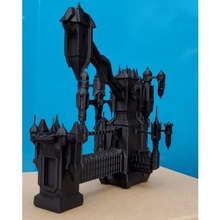 dracula ' s castle low-poly Kunst Vampir Burg Gebäude 3d print model - Mito3D