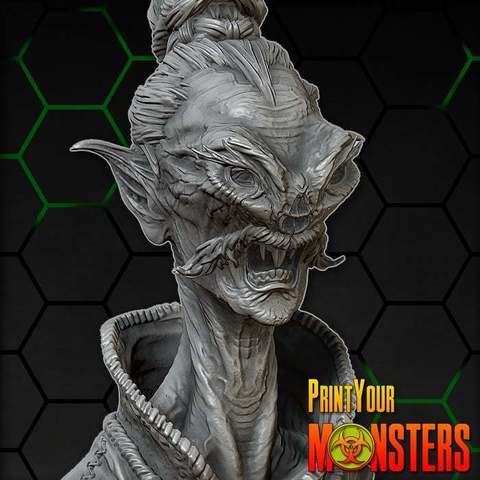 dracula art sculptures sculpture monster horror creature bust 3D print model - Mito3D