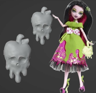 Draculaura Schnee beißen Haar Clip Ersatz unheimlich Erzählungen Monster Puppe Benutzerdefiniert Zubehörteil beängstigend Weiß 3d print model - Mito3D